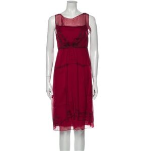 Alberta Ferretti mid-length red silk dress